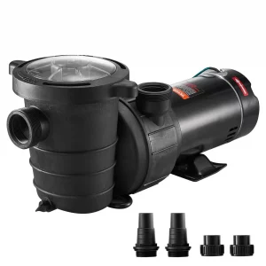 VEVOR Swimming Pool Pump 1.5HP 115V 1100W, Single Speed Pumps for Above Ground, Powerful Pool Pumps with Strainer Filter Basket, 5280 GPH Max. Flow, Certification of ETL for Security