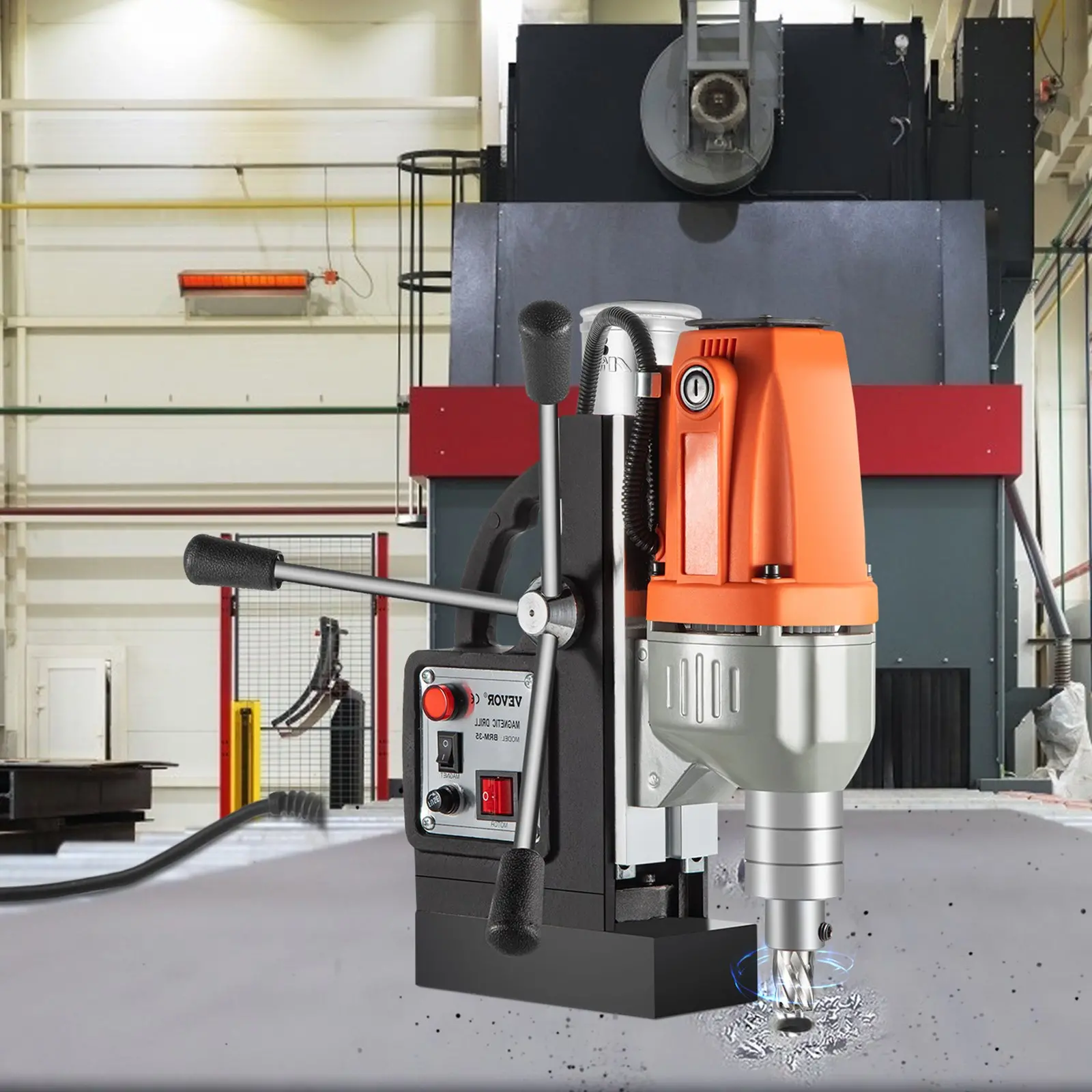 VEVOR Magnetic Drill Magnetic Drilling Machine 980W, Metal Drill Press High Power 680 rpm, Multi-Function Metal Drill Press 35MM Core Drilling Machine for Drilling And Tapping - Image 7