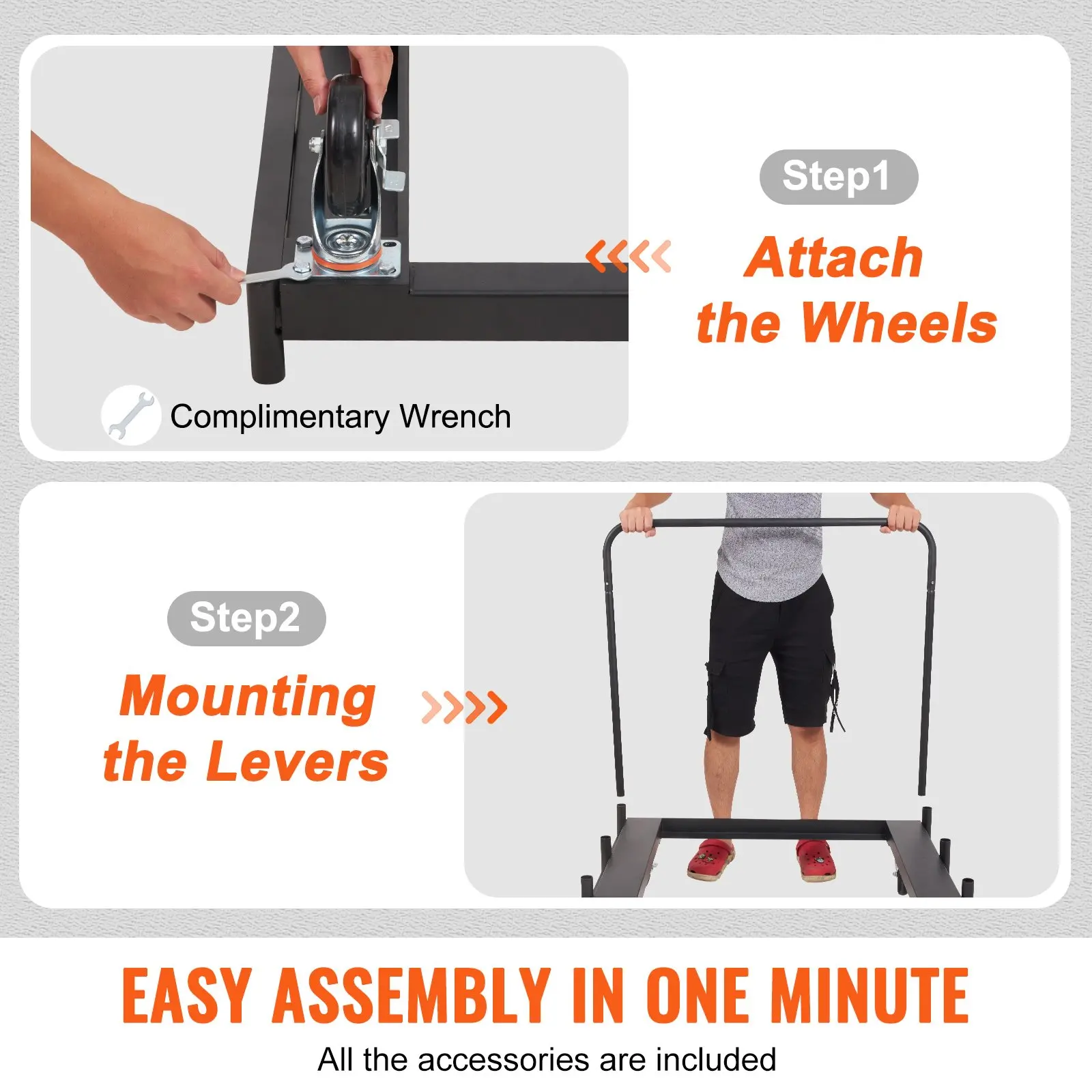 VEVOR Drywall Cart, 1500 LBS Panel Dolly Cart with 36.02" x 24.02" Deck and 5" Swivel Wheels, Heavy-Duty Drywall Sheet Cart, Handling Wall Panel, Sheetrock, Lumber, for Garage, Home, Warehouse - Image 4