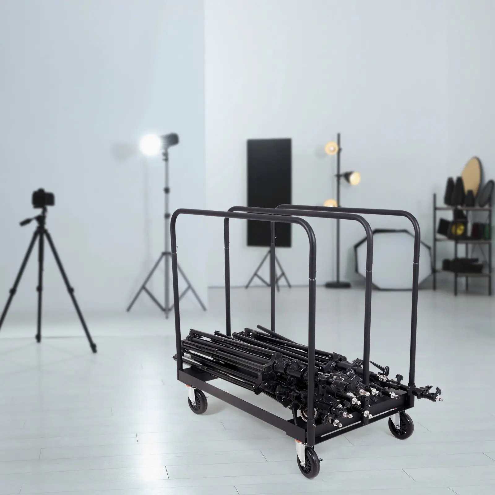 VEVOR Drywall Cart, 1500 LBS Panel Dolly Cart with 36.02" x 24.02" Deck and 5" Swivel Wheels, Heavy-Duty Drywall Sheet Cart, Handling Wall Panel, Sheetrock, Lumber, for Garage, Home, Warehouse - Image 7