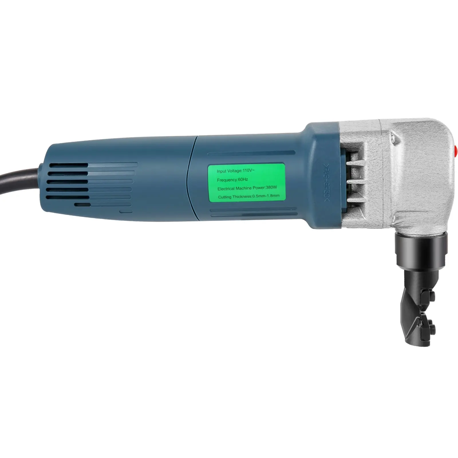 VEVOR Electric Sheet Metal Cutter, 380W Power, 1800RPM Rotor Speed, 0.07in/1.8mm Cutting Capacity, Includes Replacement Blades and Storage Case, Ideal for Stainless Steel, Aluminium, Plastic - Image 10