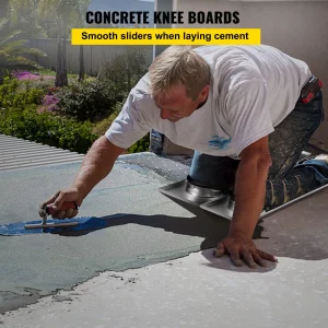 VEVOR Concrete Knee Boards Stainless Steel, 28'' x 8'' Concrete Sliders, Knee Boards For Concrete, Concrete Knee Pads Moving Sliders, with Knee Pads & Board Straps for Cement and Concrete Finishing