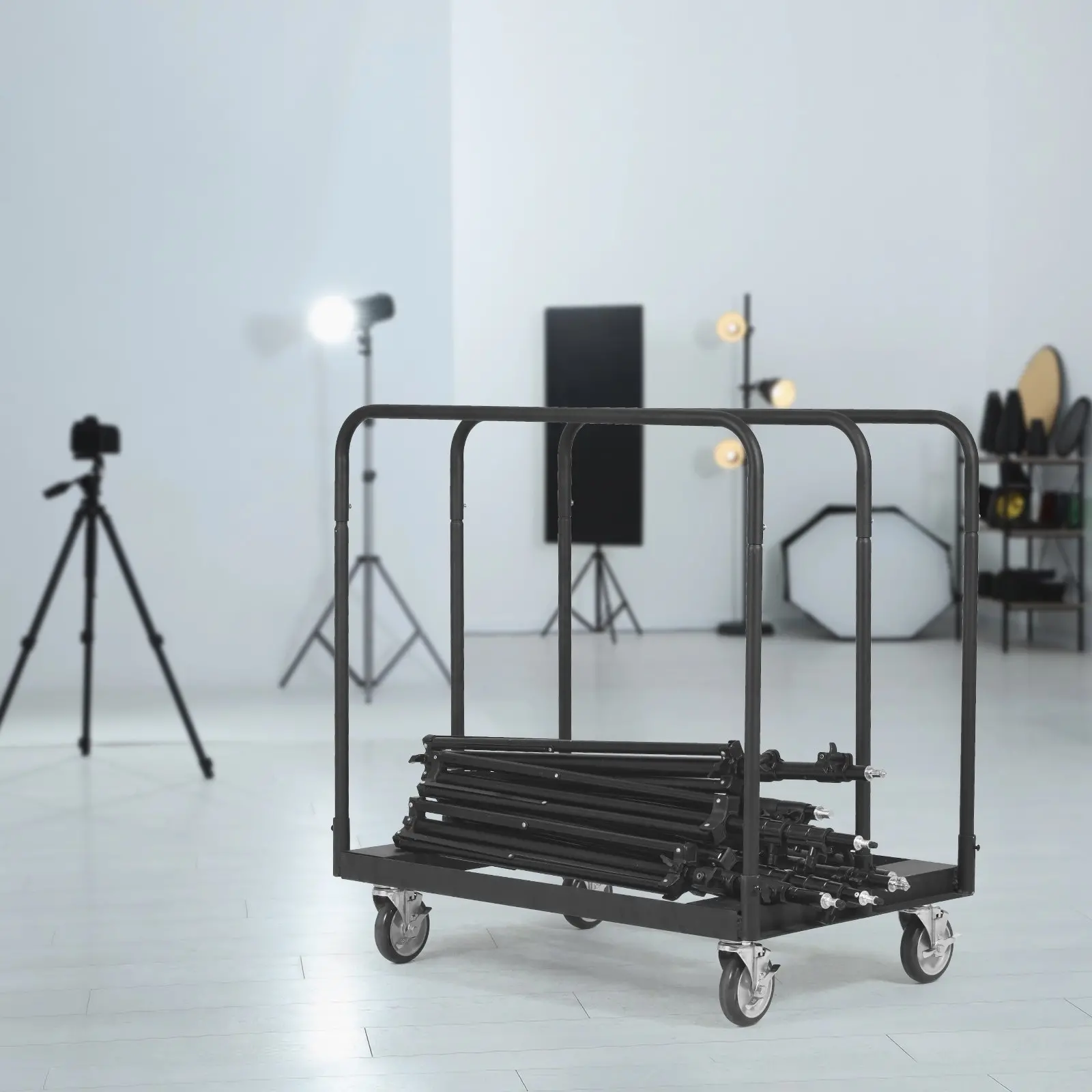 VEVOR Drywall Cart, 1500 LBS Panel Dolly Cart with 36.02" x 24.02" Deck and 5" Swivel Wheels, Heavy-Duty Drywall Sheet Cart, Handling Wall Panel, Sheetrock, Lumber, for Garage, Home, Warehouse - Image 16