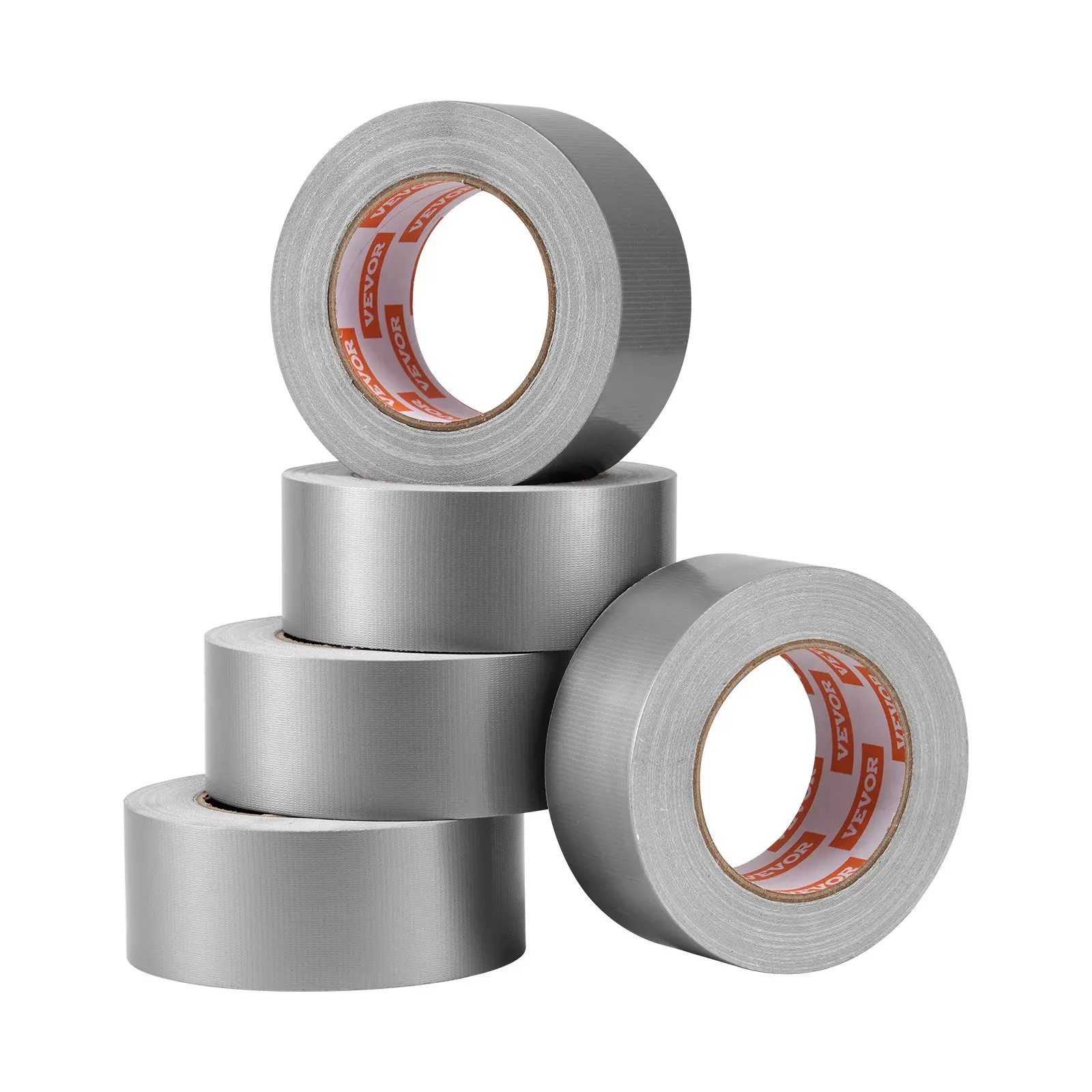 VEVOR 5-Pack Duct Tape, 2 in x 30 Yards, No Residue Strong Adhesive Waterproof Temperature-Resistant Heavy Duty Duct Tape, Tear by Hand, for Indoor Outdoor Repair, Industrial, All Weather, Sliver - Image 9