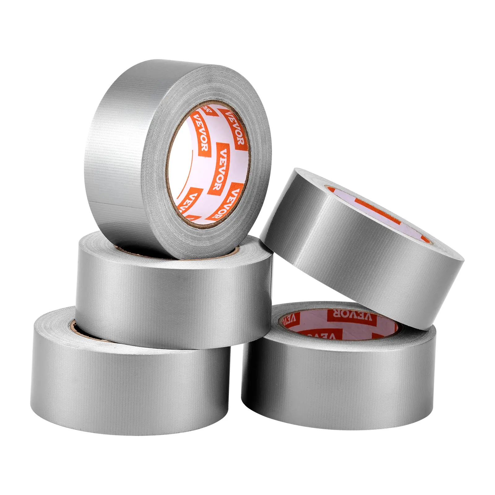 VEVOR 5-Pack Duct Tape, 2 in x 30 Yards, No Residue Strong Adhesive Waterproof Temperature-Resistant Heavy Duty Duct Tape, Tear by Hand, for Indoor Outdoor Repair, Industrial, All Weather, Sliver - Image 10