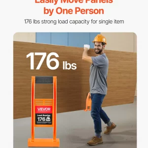 VEVOR Drywall Carrier, 2 Pack Plywood Carriers Handles, ABS Plastic Panel Carrier Tool with 176 lbs Load Bearing, Lift and Carry Panel Mover for Plywood, Drywall, Particleboard, Tempered Glass