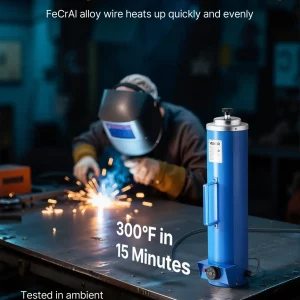 VEVOR Portable Welding Rod Oven, 10LBS Capacity Electrodes Drying Oven 230W 120V, 86 to 302 Adjustable Welding Rods Dryer for 18-inch Stick Electrodes - with Easy-to-Carry Side Handle