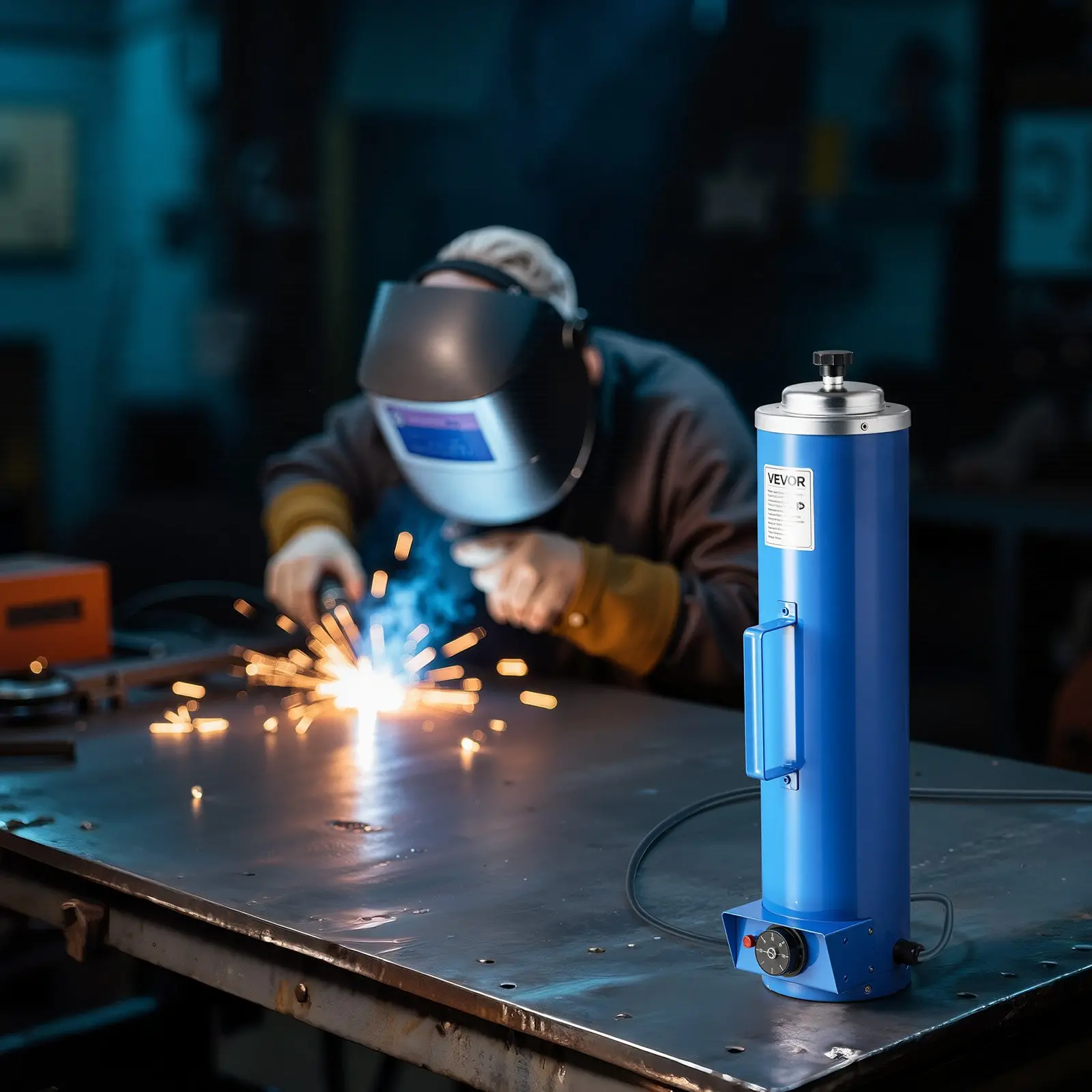 VEVOR Portable Welding Rod Oven, 10LBS Capacity Electrodes Drying Oven 230W 120V, 86 to 302 Adjustable Welding Rods Dryer for 18-inch Stick Electrodes - with Easy-to-Carry Side Handle - Image 7