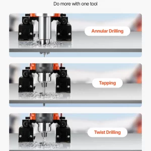 VEVOR Magnetic Drill Press, 1400 W, 2 inch Boring Diameter, 0-750 RPM Speed, Reversible Direction, Mag Drill Press for Metal Surface, Electric Drilling Machine for Industrial and Home Improvement