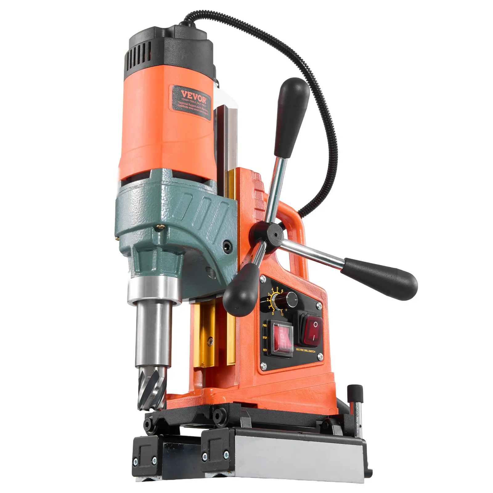 VEVOR Magnetic Drill Press, 1400 W, 2 inch Boring Diameter, 0-750 RPM Speed, Reversible Direction, Mag Drill Press for Metal Surface, Electric Drilling Machine for Industrial and Home Improvement - Image 9