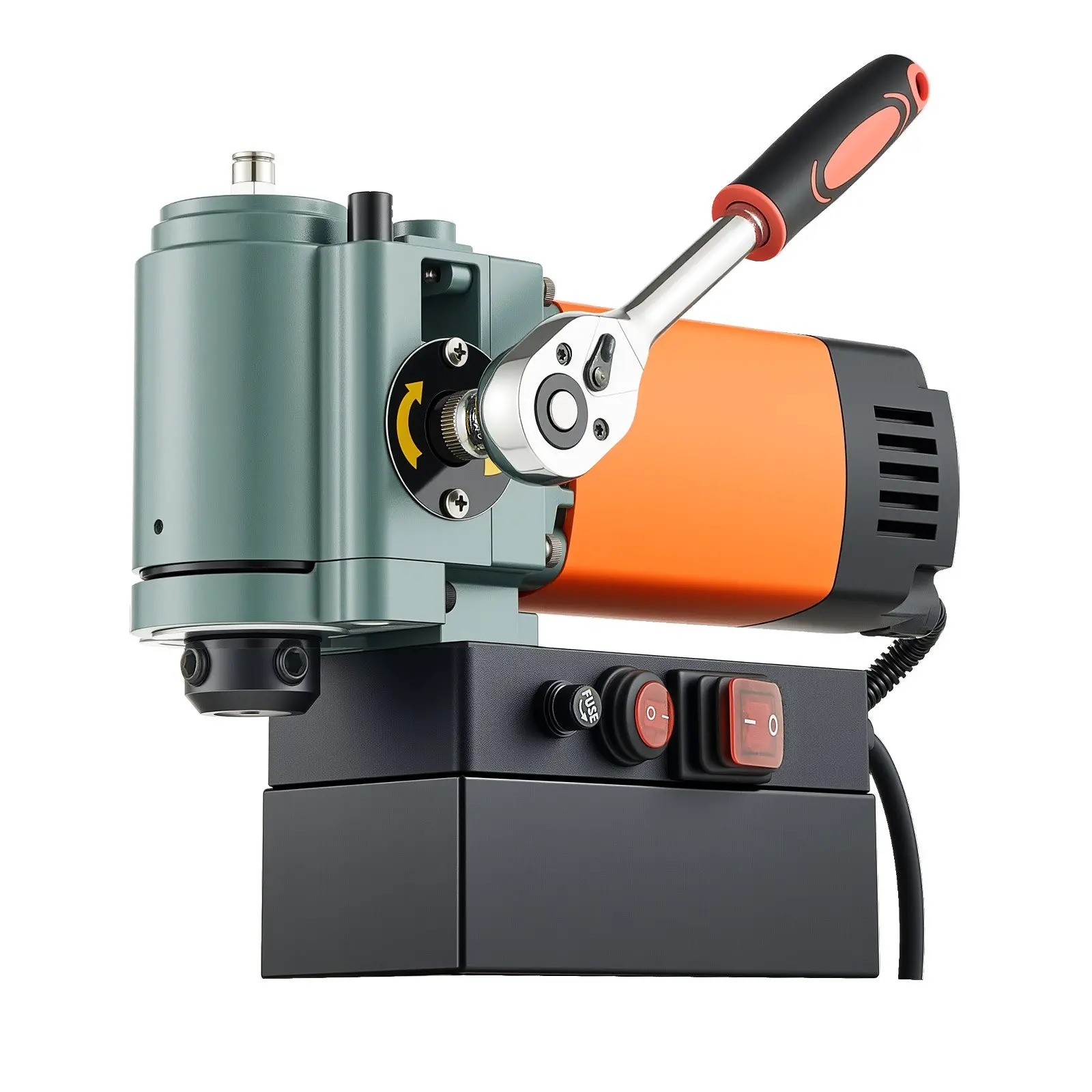 VEVOR 1300 W Taladro de Columna Magnetico Perfil Bajo, Taladro de Columna Portatil con Vastago Weldon 10000 N de Fuerza, 650 RPM de Velocidad, 35 mm de Diametro Interior para Superficies Metalicas - Image 8